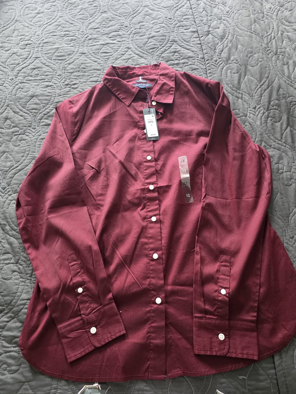 Tommy Hilfiger Classic Fit Button-Up in Wine Red